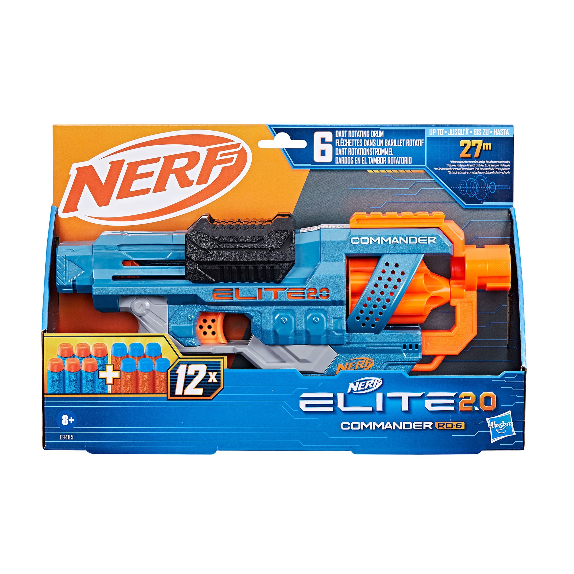 Іграшковий бластер Nerf Elite 2.0 Commander RD-6, 6.7*36.2*24.13 см, від 8 років, 12 стріл (E9485)